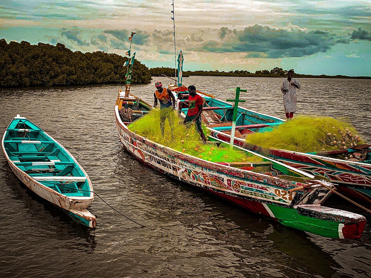 Pirogue dans les bolongs