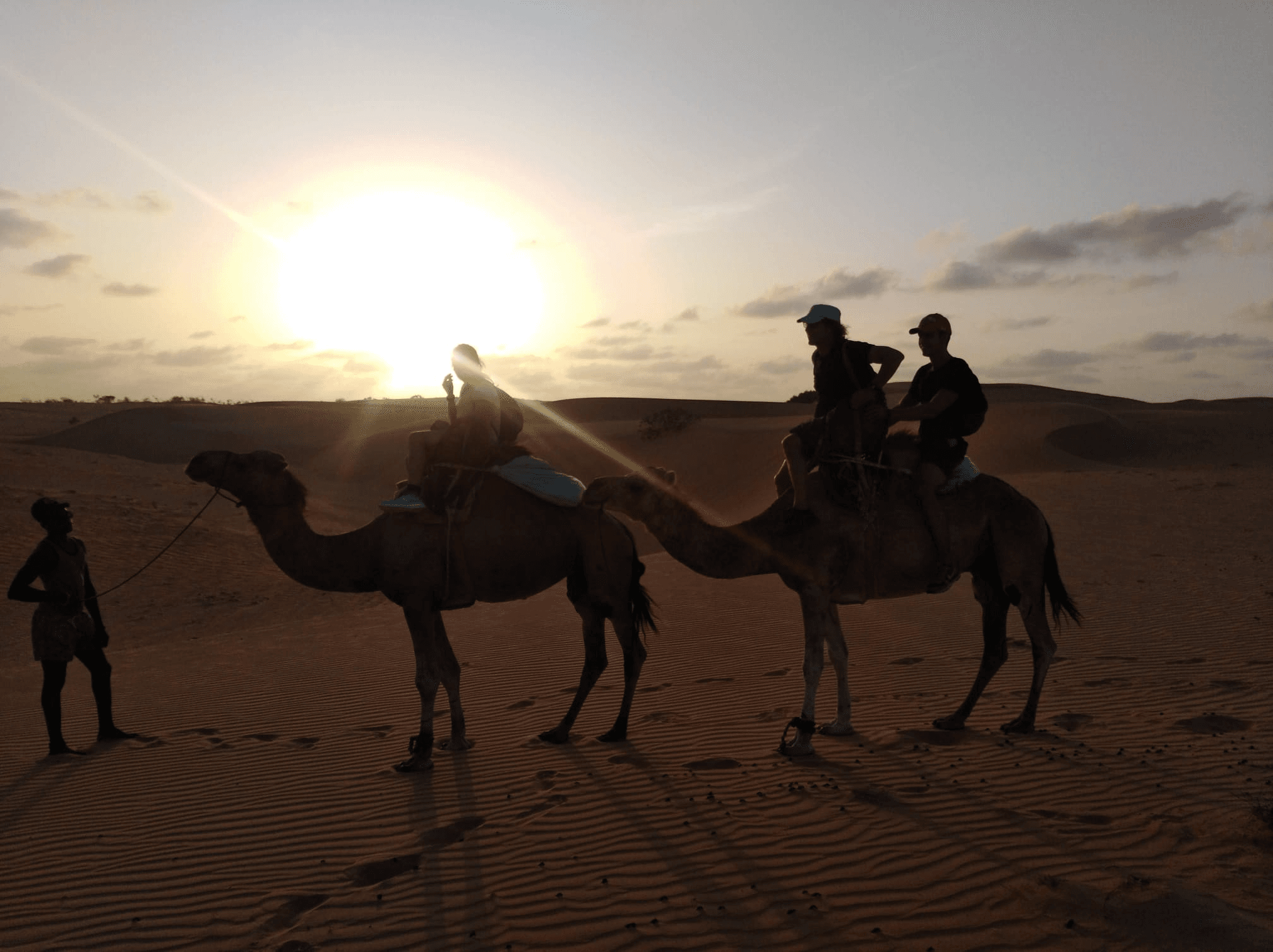 Coucher de soleil sur les dunes