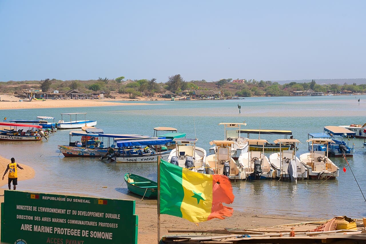 Pirogue sur la lagune de la Somone
