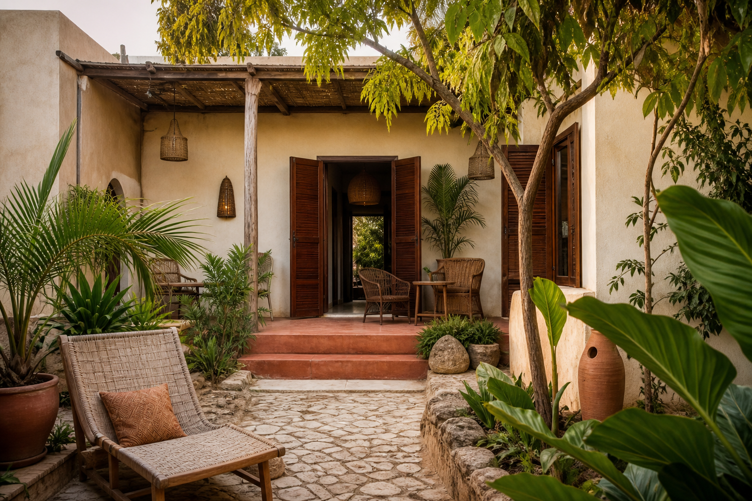 Auberge dans un jardin tropical